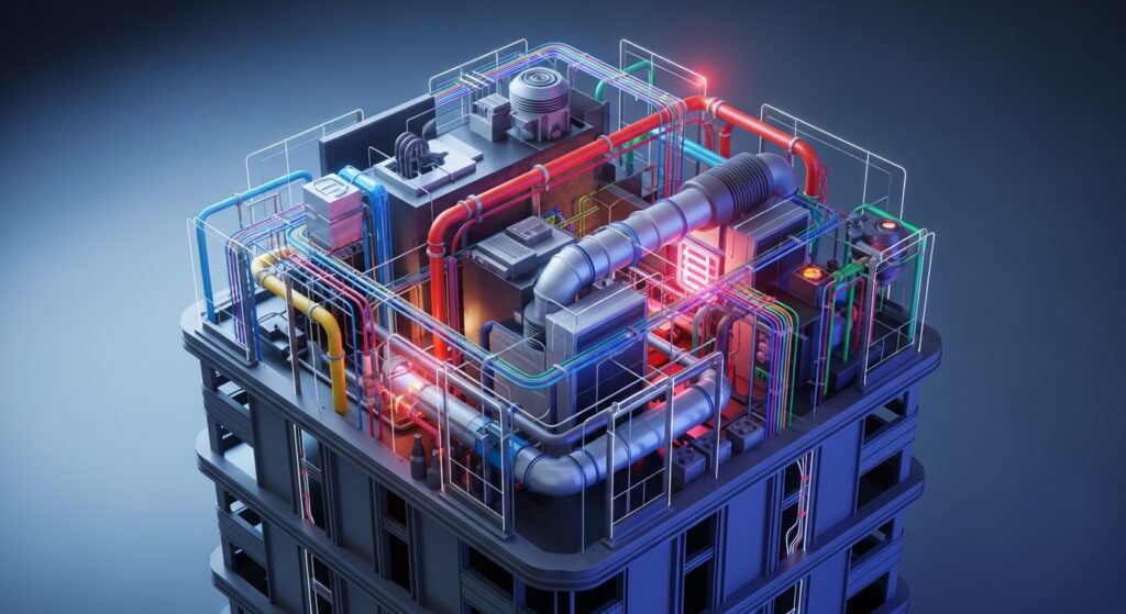 MEP BIM services for coordinated 3D modeling of mechanical, electrical, and plumbing systems in residential and commercial buildings