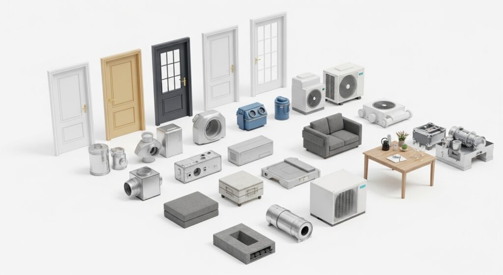 Custom Revit family creation services for parametric BIM content including furniture, HVAC components, lighting, and architectural elements